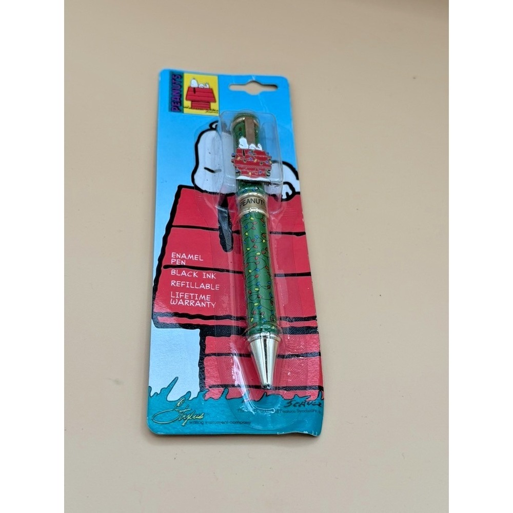 Vintage Peanuts Snoopy Christmas Enamel Pen Sealed Stylus 56999PP